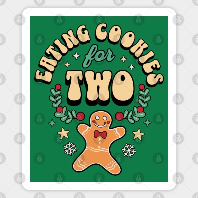 Eating Christmas Cookies for Two - Pregnancy Reveal Xmas Sticker by OrangeMonkeyArt